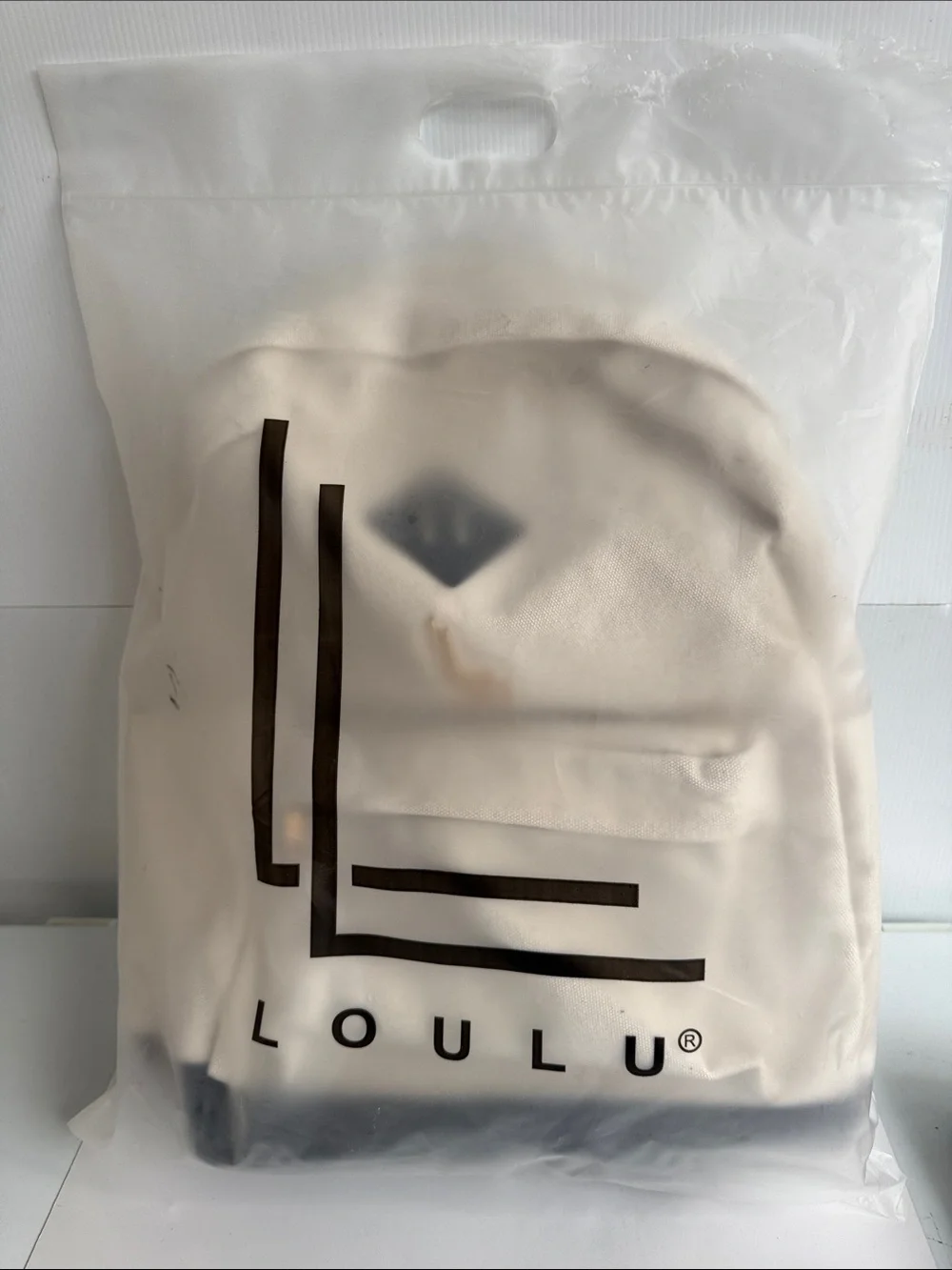 NEW LOULU CANVAS LAPTOP BACKPACK CREAM BLACK GOLD HARDWARE DAY PACK TRAVEL